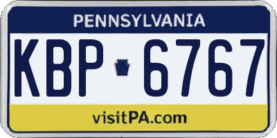 PA license plate KBP6767