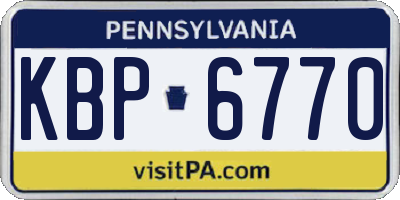 PA license plate KBP6770