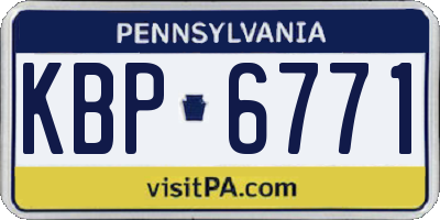 PA license plate KBP6771