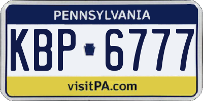 PA license plate KBP6777
