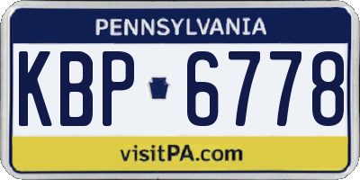 PA license plate KBP6778