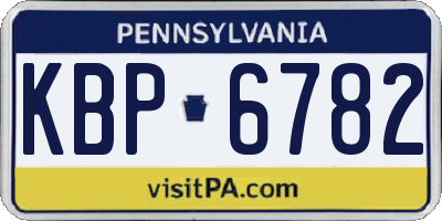 PA license plate KBP6782