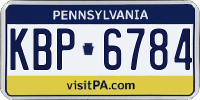 PA license plate KBP6784
