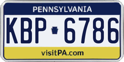 PA license plate KBP6786