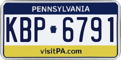 PA license plate KBP6791