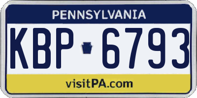 PA license plate KBP6793