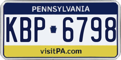 PA license plate KBP6798