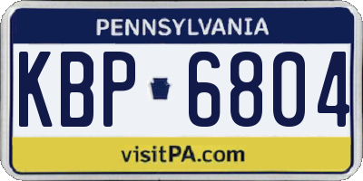 PA license plate KBP6804