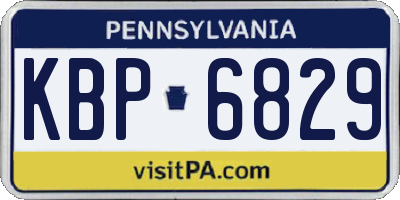 PA license plate KBP6829