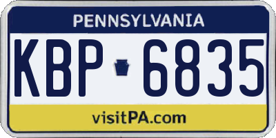 PA license plate KBP6835