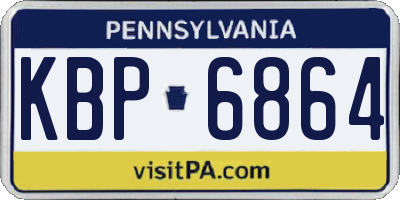 PA license plate KBP6864