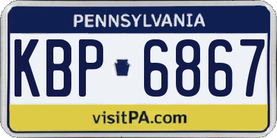 PA license plate KBP6867
