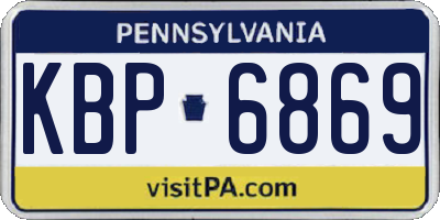 PA license plate KBP6869
