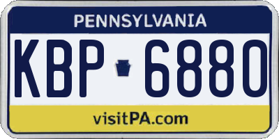 PA license plate KBP6880