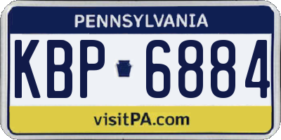 PA license plate KBP6884