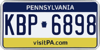 PA license plate KBP6898
