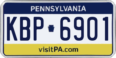 PA license plate KBP6901