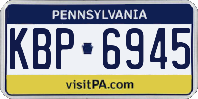 PA license plate KBP6945