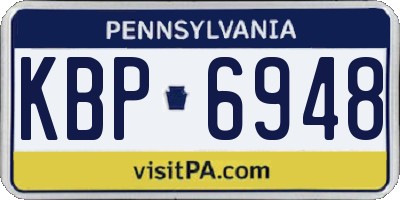 PA license plate KBP6948