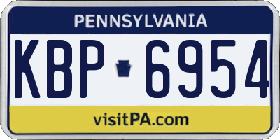 PA license plate KBP6954