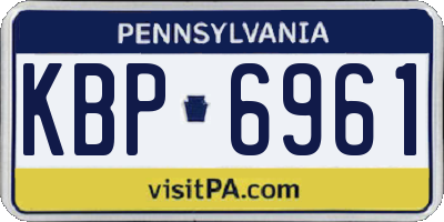 PA license plate KBP6961