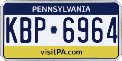 PA license plate KBP6964