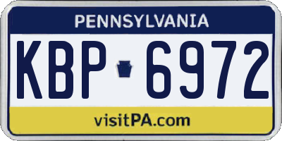 PA license plate KBP6972