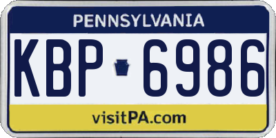 PA license plate KBP6986