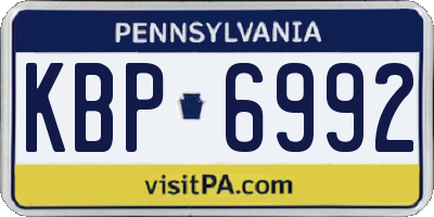PA license plate KBP6992