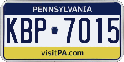 PA license plate KBP7015