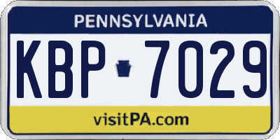PA license plate KBP7029