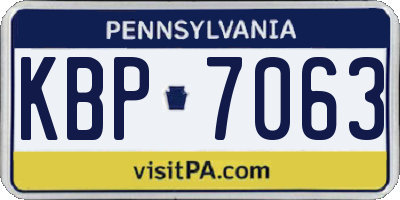 PA license plate KBP7063