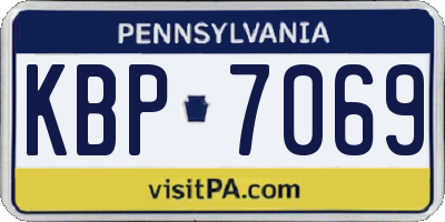 PA license plate KBP7069