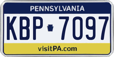 PA license plate KBP7097