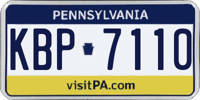 PA license plate KBP7110