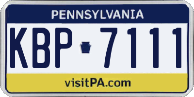 PA license plate KBP7111