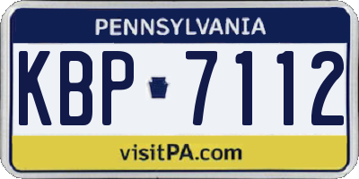 PA license plate KBP7112