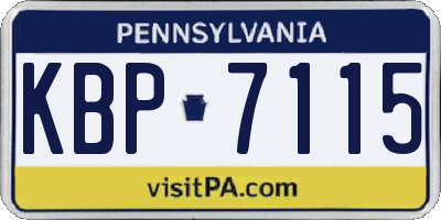 PA license plate KBP7115