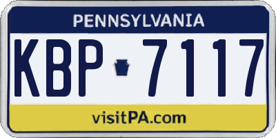 PA license plate KBP7117