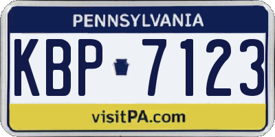PA license plate KBP7123