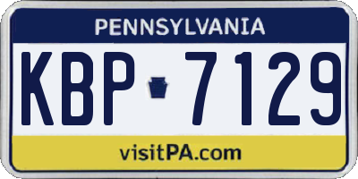 PA license plate KBP7129