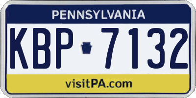 PA license plate KBP7132
