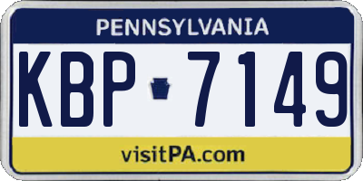 PA license plate KBP7149