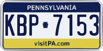 PA license plate KBP7153