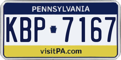 PA license plate KBP7167