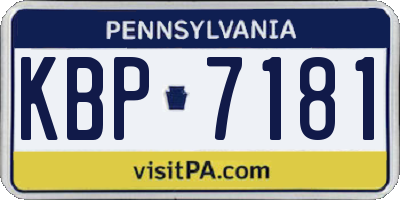 PA license plate KBP7181