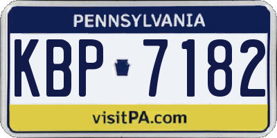 PA license plate KBP7182