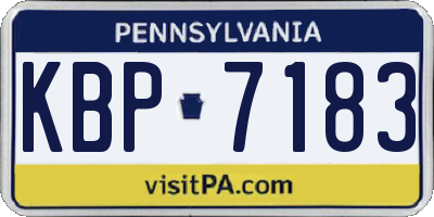PA license plate KBP7183