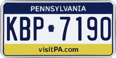 PA license plate KBP7190