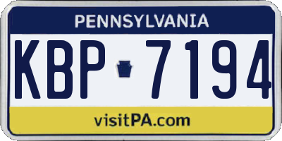 PA license plate KBP7194